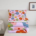 thumbnail image 5 of Homewish Kawaii Floral Twin Comforter Sets,Cute Cartoon Themed Bedding Set,Purple Red,Polkadot Reversible,2-Piece,1 Comforter and 1 Pillowcase, 5 of 7