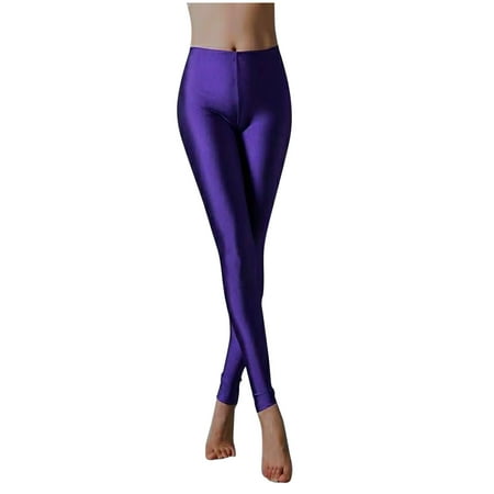 BZGTZT Womens Shiny Oil Glossy Footed Pantyhose Tights Leggings Shimmery Hold Up Solid Color Stockings Lingerie