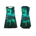 thumbnail image 7 of Yiaed Northern Lights Print Women's Sleeveless Dress, Loose Fit Summer Dress, Casual Sleeveless Dress for Women, 7 of 7