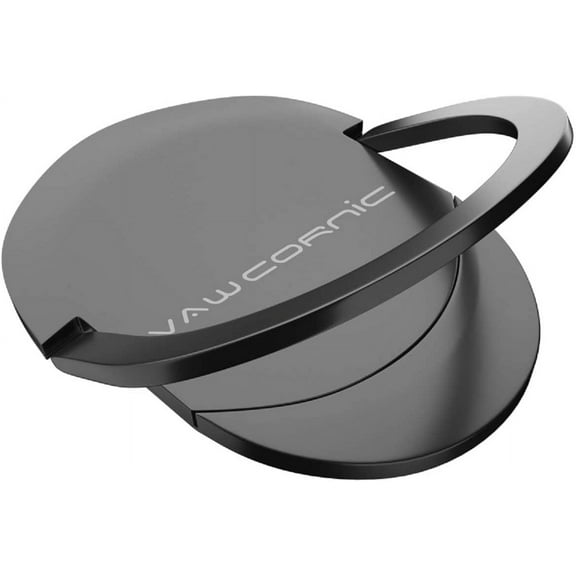 VAWcornic Cell Phone Ring Holder Phone Grip, 360 X 120 Degree Rotation Ultra Thin Finger Ring Kickstand for Magnetic Car Mount Compatible with Cellphone, Tablet, Switch and More - Dark Gery