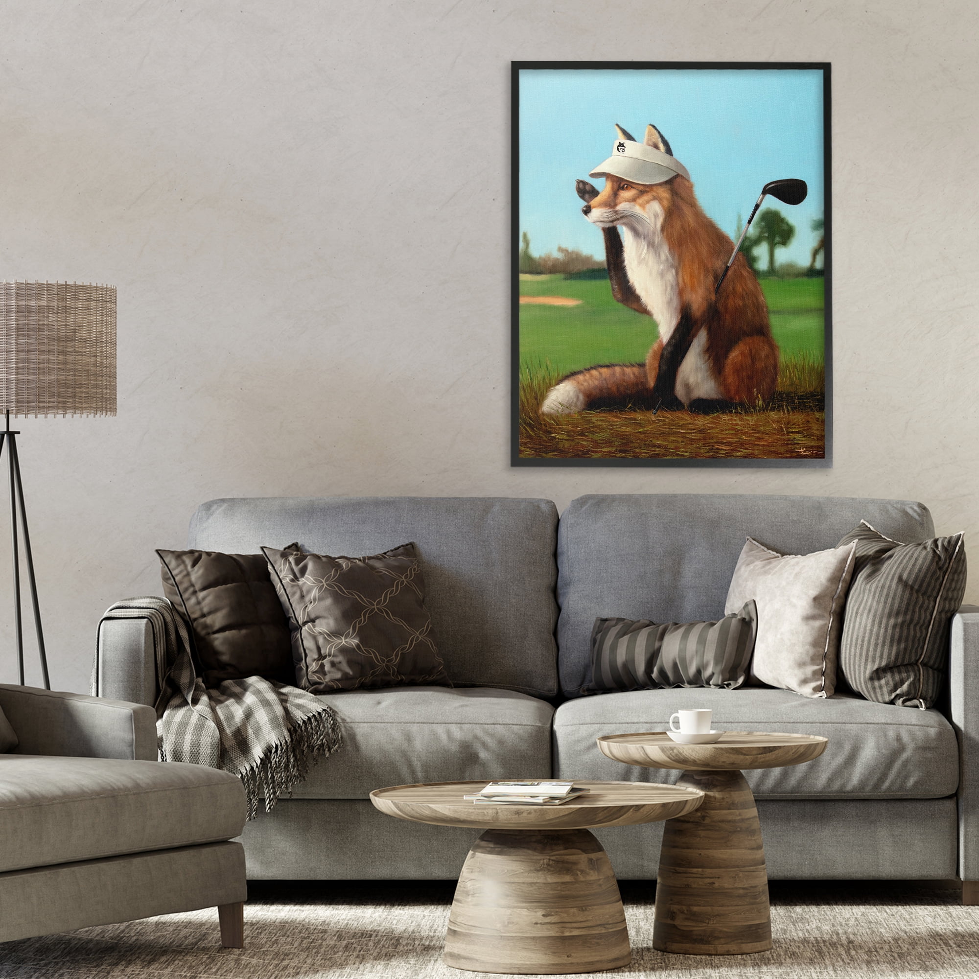 Stupell Industries Fox Drive Golfer Black Framed Giclee Art, design by Lucia Heffernan