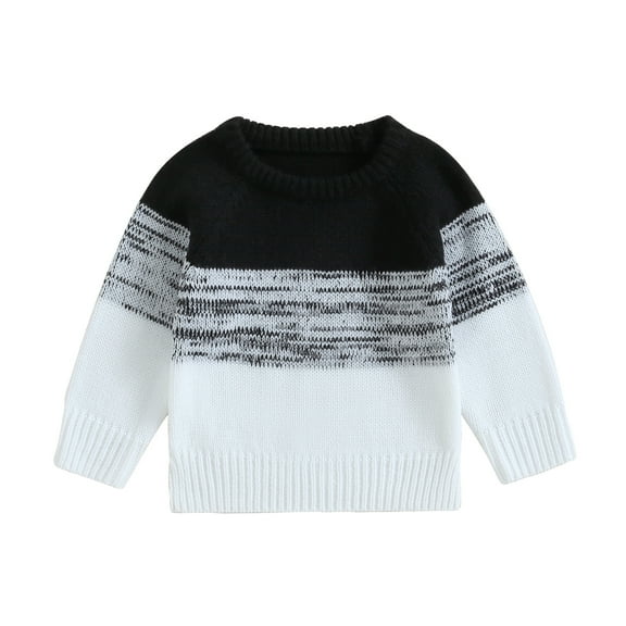 Toddler Boys Sweaters 6M 1T 2T 3T 4T Kids Boys Long Sleeve Contrast Color Knit Pullovers Tops Casual Fall Winter