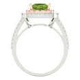 thumbnail image 4 of Halo Engagement Ring for Women - 2.07ct Natural Peridot in 14K White/Rose Gold Promise Ring, 4 of 6