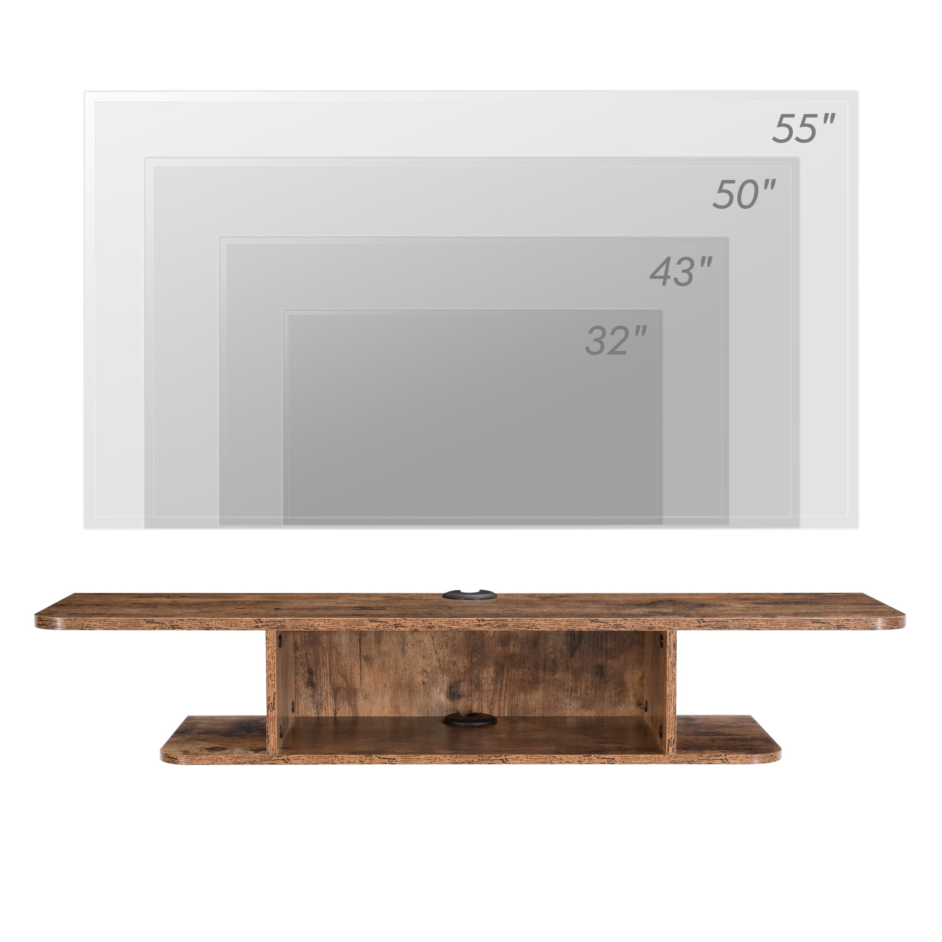 FITUEYES Wall Mount TV Stand for TVs up to 50", Brown
