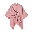 thumbnail image 7 of Fewfanhot Self Tie Fringe Wool Blend Poncho Cape, Open Front Warm Wrap Shawl Coat for Women Fall Winter, 7 of 7