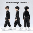 thumbnail image 3 of lcziwo Boys Girls Elastic Windproof Down Pants Winter Thick Warm Snow Pants for Outdoor, 3 of 10