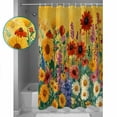 thumbnail image 3 of Small Stall Shower Curtain 36x78 Inch Narrow Half Size Colorful Sunflower Bath Curtains Bathroom Decor Farmhouse Botanical Floral Waterproof Fabric Shower Curtain Set with Hooks 36 Inch, 3 of 6