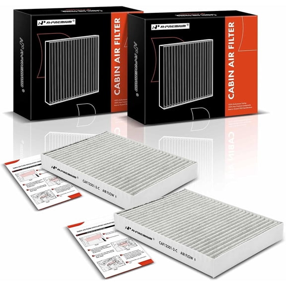 A-Premium 2-PC Cabin Air Filter with Activated Carbon Compatible with BMW X5, 530e, 530i, 540i, 540d xDrive, 740i, 745e, 750i, 760i, X6, X7, 840i, 840i Gran Coupe, Alpina B7, M5, M550i xDrive, M8