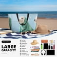 thumbnail image 5 of Xecao Dog Wrapped in Towel for versatile beach bag for women includes zipper pockets and waterproof material, ideal for vacations and adventures., 5 of 7