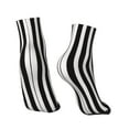thumbnail image 2 of Adult Quarter Ankle Socks Black And White Stripes Cushion Ventilation Sports Socks, 2 of 7