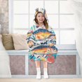 thumbnail image 7 of FORMRS Wearable Blanket Hoodie with Sleeves for Kids Cozy Flannel Sweatshirt, Yellow Sardines Pattern, 7 of 7