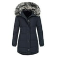 thumbnail image 3 of Wnegstg Women Winter Coat Fashion Hooded Faux-Fur Winter Warm Puffer Long Jacket, 3 of 7