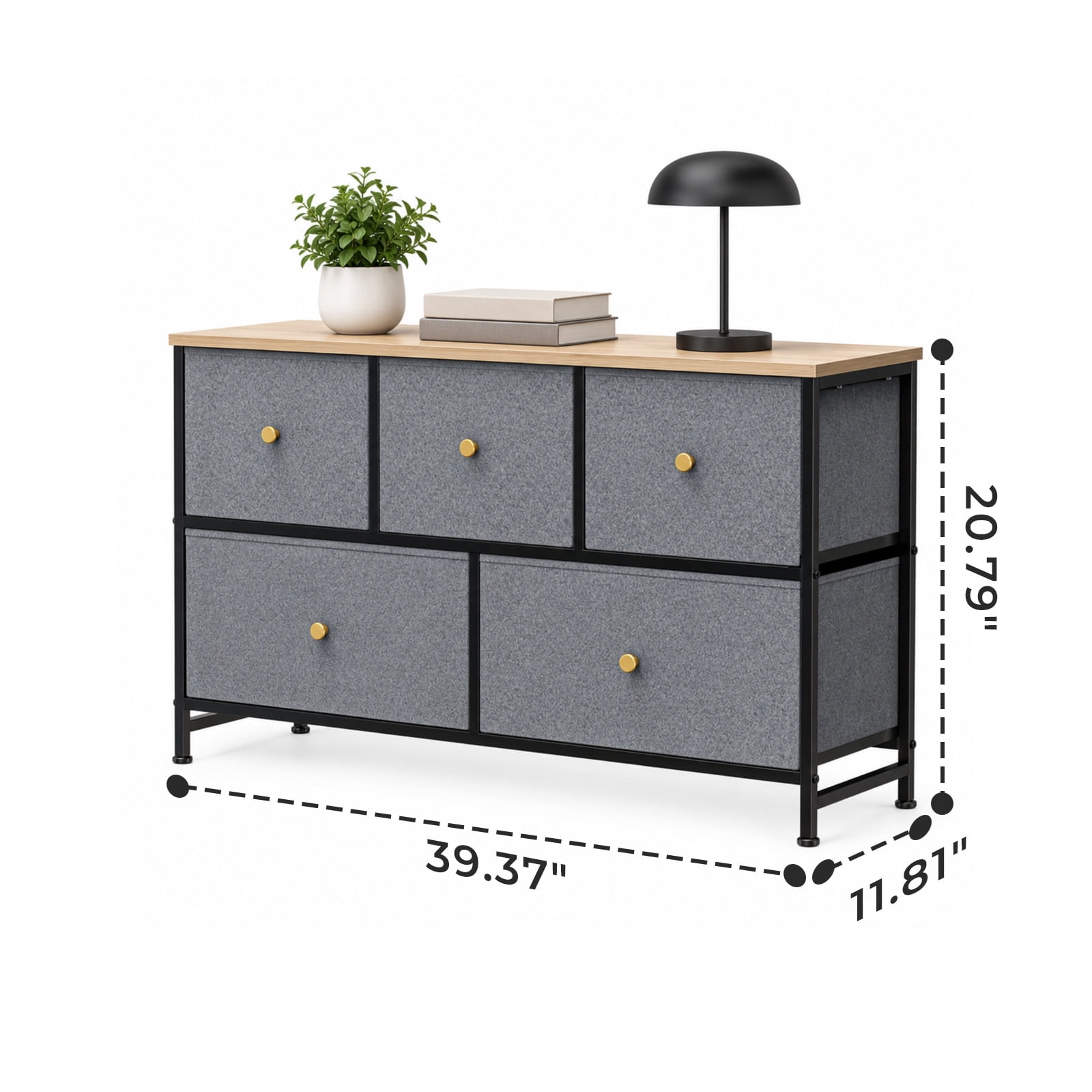 Alvantor 5/7 Drawer Fabric Dresser, Storage Tower for Bedroom and Closet, Chest of Drawers with Sturdy Steel Frame & Wooden Top for Living Room, Entryway