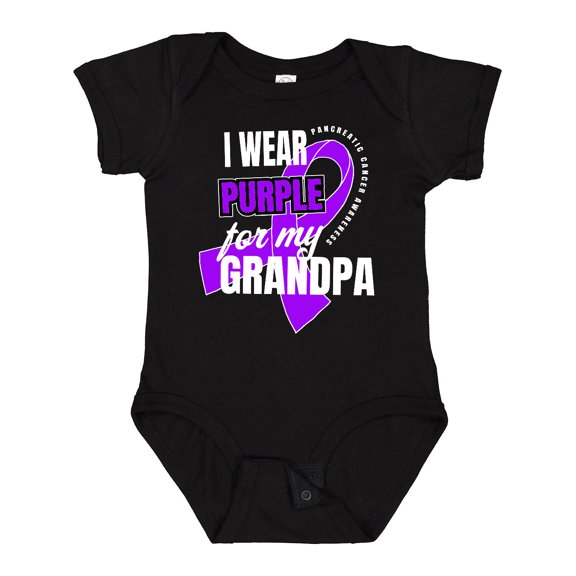 Inktastic I Wear Purple for My Grandpa Pancreatic Cancer Awareness Boys or Girls Baby Bodysuit