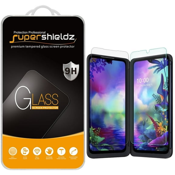 [3-Pack] Supershieldz for LG G8X ThinQ Tempered Glass Screen Protector, (3 Tempered Glass Main Screen and 3 PET Dual Screen), Anti-Scratch, Anti-Fingerprint, Bubble Free