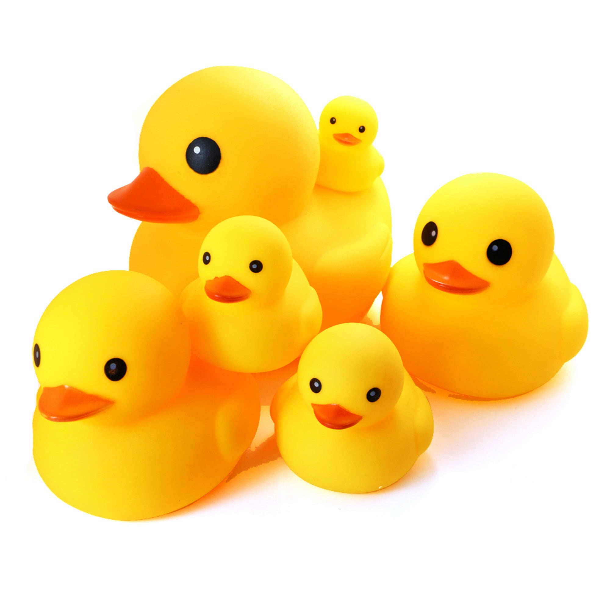 Novelty Place Float & Squeak Six Rubber Duck Family Pack Ducky Baby Bath Toys