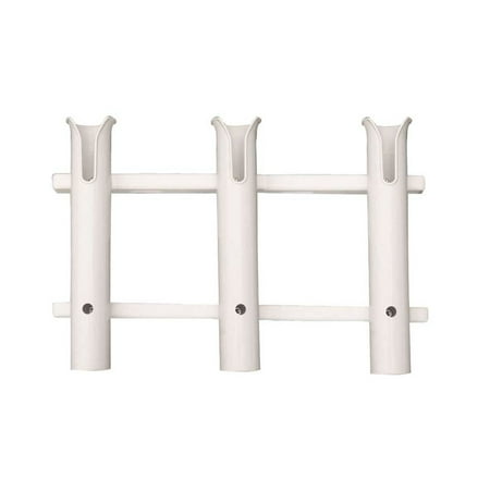 UPC: 0045038543334 | TACO Marine P03-063W 3-Rod Deluxe Poly Rod Rack – White