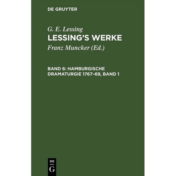 Hamburgische Dramaturgie 1767-69, Band 1, (Hardcover)