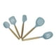 thumbnail image 3 of JUEGO DE 5 UTENSILIOS DE SILICONA AZUL CLARO CON MANGO DE MADERA 39789, 3 of 3