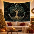 thumbnail image 3 of Ocean Waves Trunked with Tree Sprawling Branches Leaves, Mystical Fantasy for Space Lovers, Galaxy Room Decor, Mother'S Day Gift, Tapestry Wall Hanging for Bedroom and Dorm, 3 of 7
