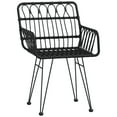 thumbnail image 3 of vidaXL 3 Piece Garden Dining Set Black Poly Rattan, 3 of 5