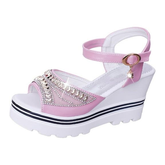 Clearance VerPetridure Women's Sandals Summer Casual Ankle Strap Slide Sandals Platforms Wedges Shose