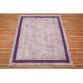 thumbnail image 4 of Casavani Hand Block Printed Cotton Dhurrie Purple Bohemian Bedroom Carpets Outdoor Rug 6x8 feet, 4 of 6