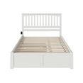 thumbnail image 6 of Mission Queen Wood Platform Bed with Footboard and Twin XL Trundle in White, 6 of 7