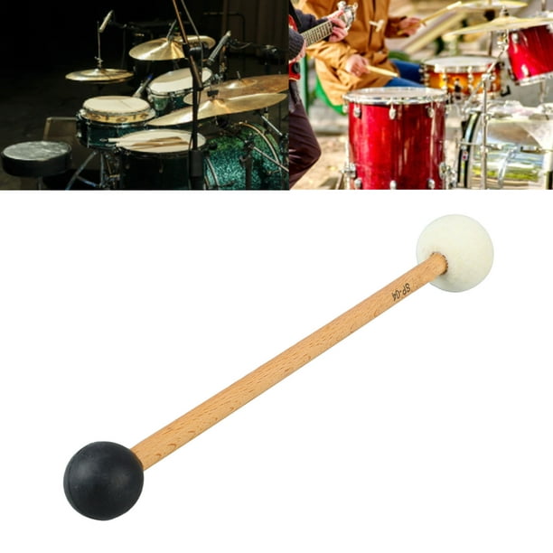Drum Mallet Antislip Soft Felt Drum Stick Bass Drum Percussion Stick Hammer  Wooden Musical Drumstick 