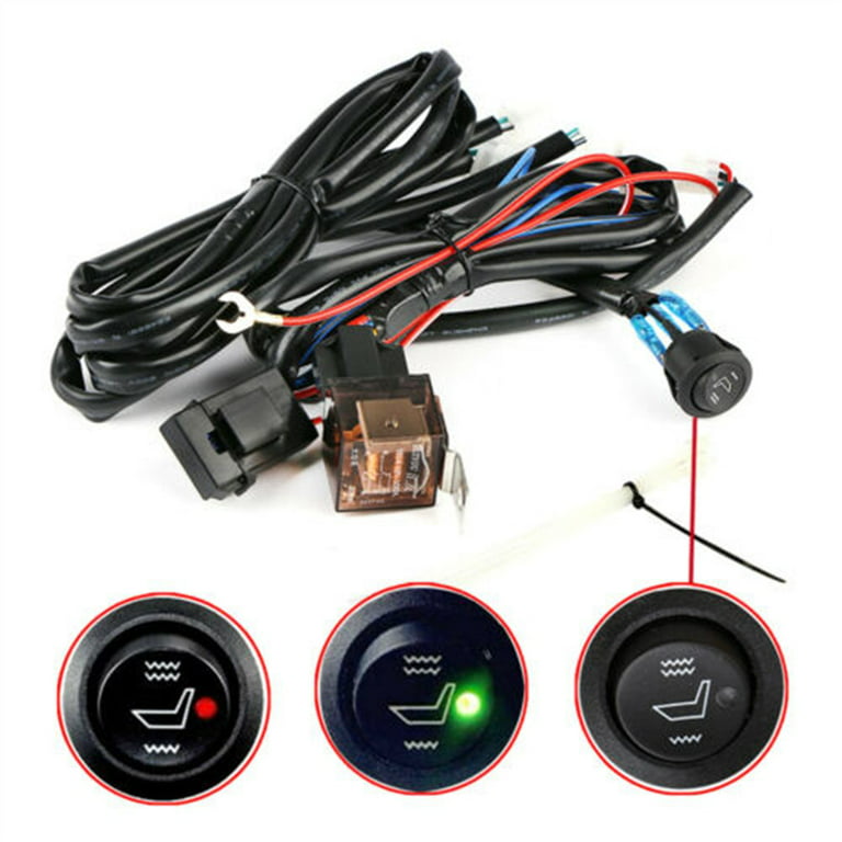 Universal Round Switch Seat Heater,Heated Seat Kit,4 Pads For 2 Seats 12V  Q4S7