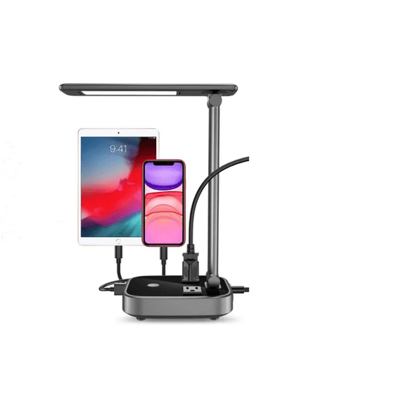 Lampara de escritorio led con 4 USB y 2 salidas Malubero Malu483