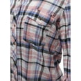thumbnail image 3 of FashionOutfit Women's Long Sleeve Lightweight Plaid Button Down Shirt, 3 of 4