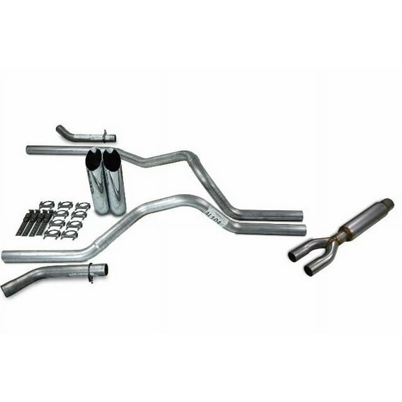 Chevy GMC 1500 88-95 2.5" Dual Exhaust Kits Glasspack Corner Exit Slash Tips