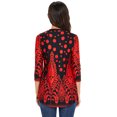 thumbnail image 5 of Women Floral Printed 3/4 Sleeve Notch V Neck Button Tunic Top, 5 of 5