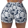 thumbnail image 2 of Haiem Hawaiian Style No Front Seam Biker Shorts for Women Yoga Workout Gym Bike Shorts with Tummy Control Moisture-Wicking-Large, 2 of 9
