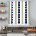 thumbnail image 5 of Coastal Turtle Sheer Curtains 54 Inches Long, Sage Green Stripe Navy White Ocean Light Filering Curtains, Breathable Simi Curtain Privacy Drapes for Kitchen Bathroom Small Window Treatment, 5 of 9