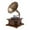 Copper Gramophone Large 18" x 16" x 28", variant on DecMode 19" x 27" Brown Wood Functional Gramophone with Record, 1-Piece