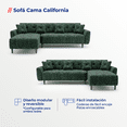 thumbnail image 4 of LASE Muebles Sala Esquinera En L Sofá Cama Reclinable 3 En 1 • California Onix, 4 of 6