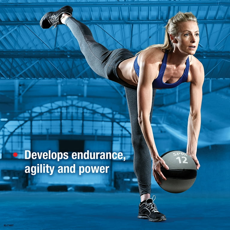 SPRI Medicine Exercise Ball, 12lb Weighted Ball, Rubber - Walmart.com