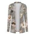 thumbnail image 3 of Sexlip Women's Floral Printed Fall Trendy Long Sleeve Cardigans Lightweight Loose Mid-Long Casual Open Front Outerwear Coats Gray XXXXL, 3 of 6
