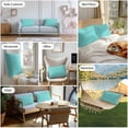 thumbnail image 6 of Green Striped Outdoor Pillow Covers Set of 2 Simple Blue Stripes Modern Style Pastoral Waterproof Throw Pillow Case Decorative Square Cushion Cover for Patio Couch Garden Balcony, 20"x12", 6 of 9