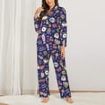 thumbnail image 2 of Pajama Sets for Women 2 Pcs, summer Cute starwberry ice cream Button Down Long Sleeve Sleepwear Lounge PJ Sets, 2 of 6