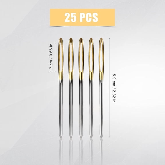 25pcs Large-Eye Blunt Needles, 2.3 Inch Yarn Knitting Needles Tapestry Sewing Needles Wool Hand Metal Sewing Knitting Needles for Crochet Projects