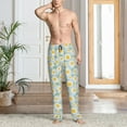thumbnail image 5 of Uemuo Daisies Flowers Pattern Men's Wide Leg Palazzo Lounge Pants with Pockets Light Weight Loose Comfy Casual Pajama Pants-Small, 5 of 9