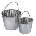 thumbnail image 6 of 25 Pail Feed and Water Bucket Bulk Packs Flat Sided Stainless Steel Farm Kennel (1 Quart), 6 of 8