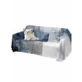 thumbnail image 2 of Blue Sofa Covers for 2-3 Cushion Couch L-Shaped Sectional, Retro Oil Painted Modern Abstract Art Washable Sofa Covers Slipcover for Living Room Furniture, Couch Cover Blanket 71"x134", 2 of 9