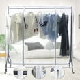 thumbnail image 6 of Garment Rack Cover Transparent PEVA Rail Rack Cover Clear Zip Clothing Dustproof Waterproof Bag Apparel Storage Display, 6 of 9