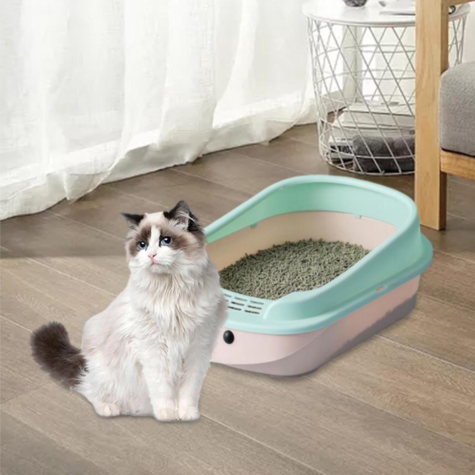 Cat Open Open Air Detachable with High Side, Splashproof Cat Litter Container Kitty Litter Pan Semi Enclosed