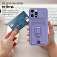 thumbnail image 5 of Designed for iPhone 14 Case with Sliding Camera Cover and Card Holder Protective iPhone 14 Case with Ring Magnetic Kickstand Phone Case for iPhone 14 6.1 inch, 5 of 8