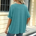 thumbnail image 6 of JGTDBPO Summer Top For Women Fashion Solid Color Casual Loose Round Neck Short Sleeves Pullover T-Shirt Basic Tee Tops Blouses, 6 of 7